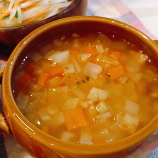 節分豆で♪大豆と豚肉のミネストローネ☆